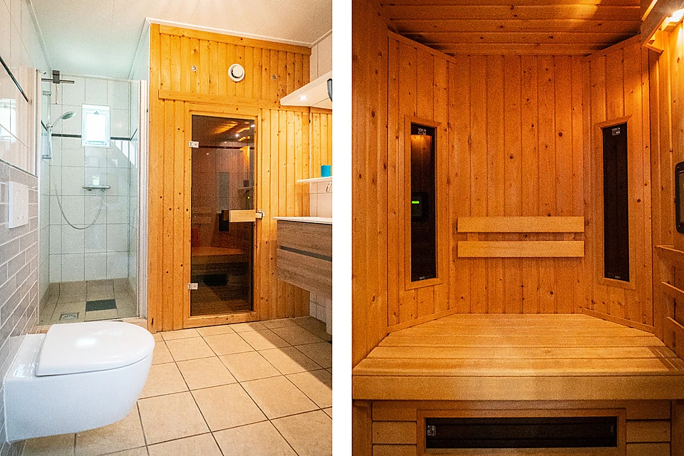 Badkamer met infraroodsauna in Texelborg